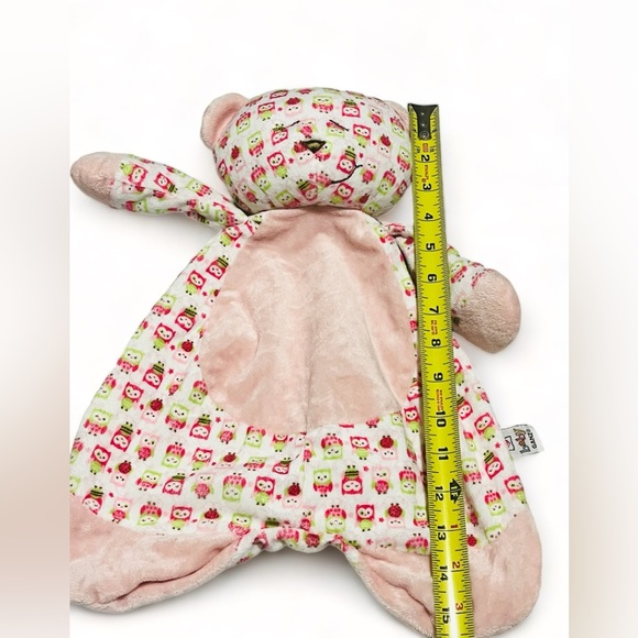 Baby Ganz Sleepy Time Bear Lovey Security Blanket Owl Green Pink Brown White - Picture 5 of 6
